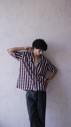 Men Black Red Printed Short Sleeve Shirt for Summer Casual Style dripkaar.com