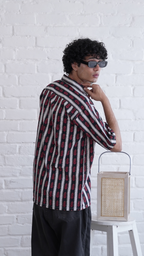 Men Black Red Printed Short Sleeve Shirt for Summer Casual Style dripkaar.com