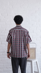 Men Black Red Printed Short Sleeve Shirt for Summer Casual Style dripkaar.com