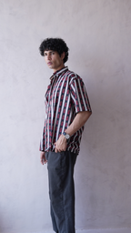 Men Black Red Printed Short Sleeve Shirt for Summer Casual Style dripkaar.com