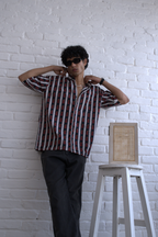 Men Black Red Printed Short Sleeve Shirt for Summer Casual Style dripkaar.com