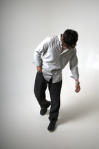 Men's Light Gray Button-Down Shirt dripkaar.com