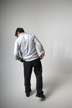 Men's Light Gray Button-Down Shirt dripkaar.com