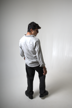 Men's Light Gray Button-Down Shirt dripkaar.com