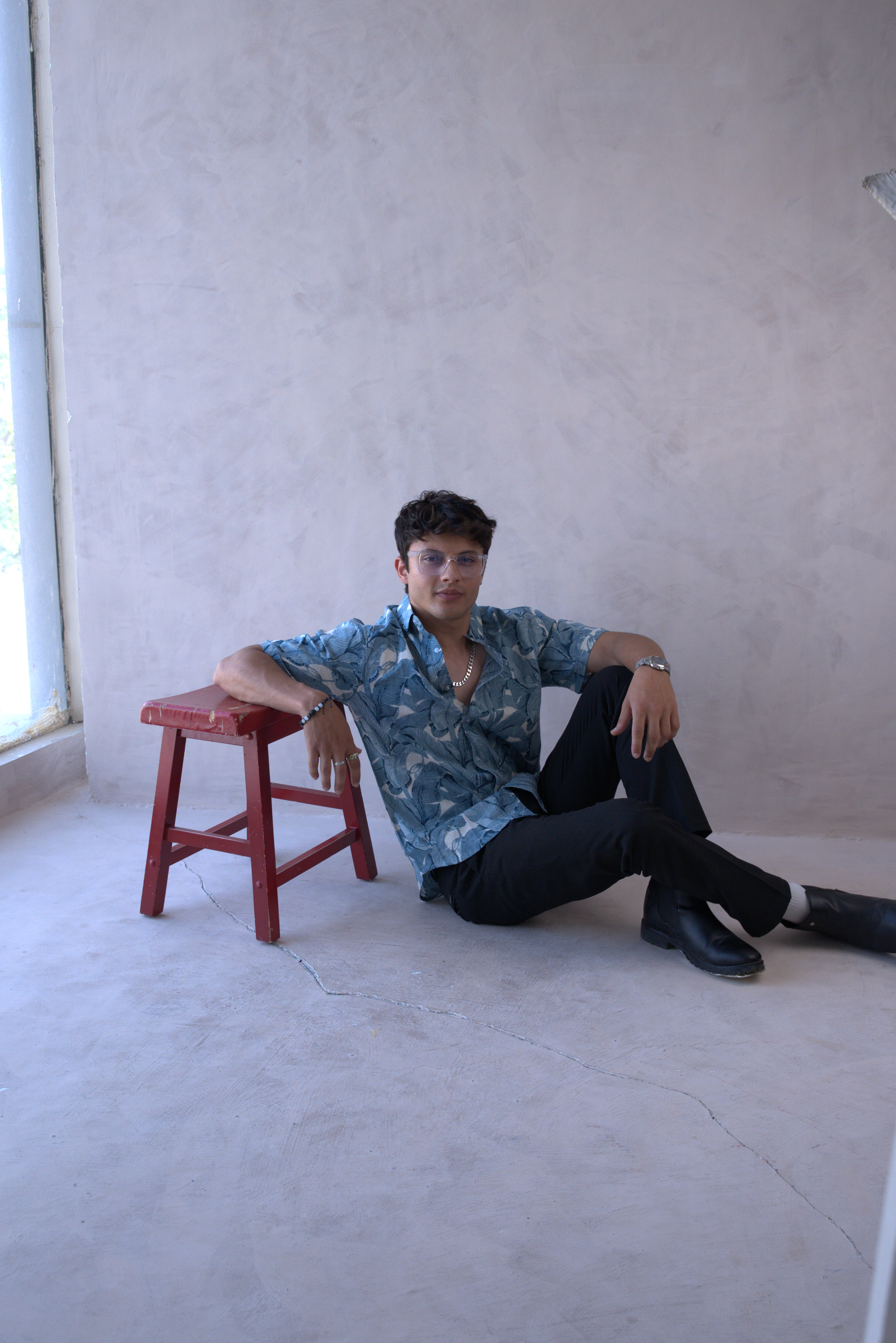 Men Teal Blue Leaf Print Short Sleeve Shirt for Summer and Resort Wear dripkaar.com