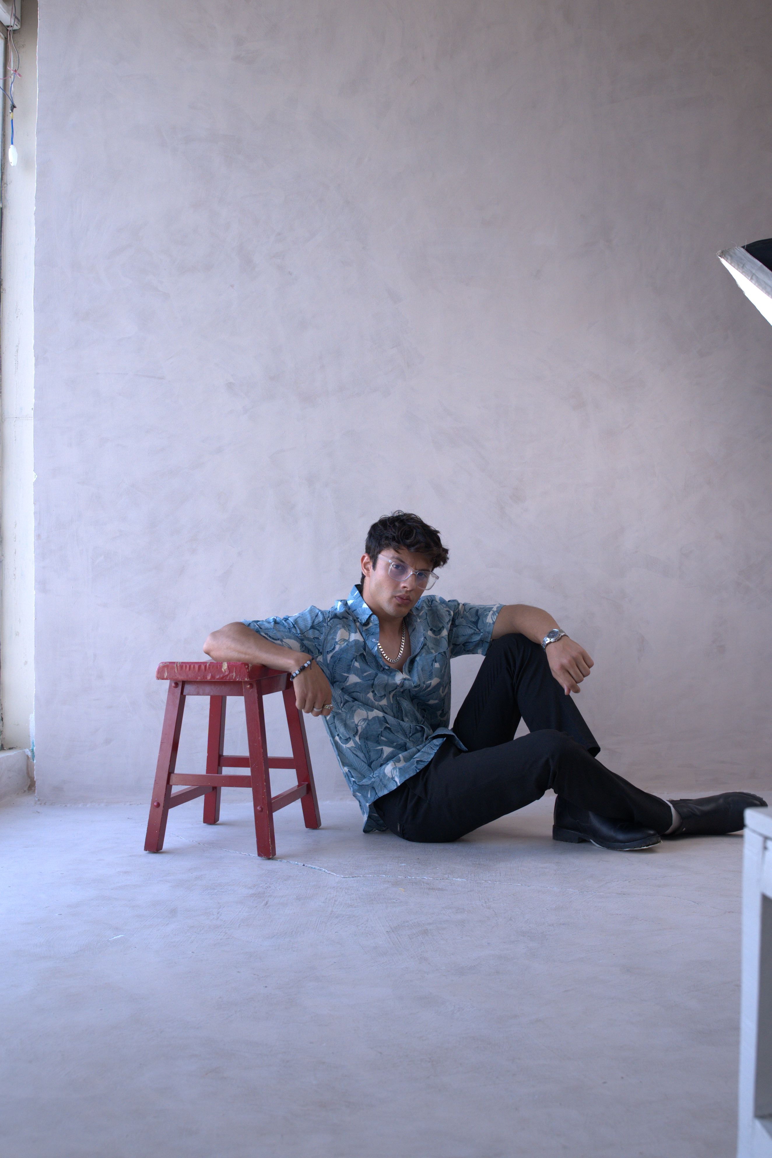 Men Teal Blue Leaf Print Short Sleeve Shirt for Summer and Resort Wear dripkaar.com