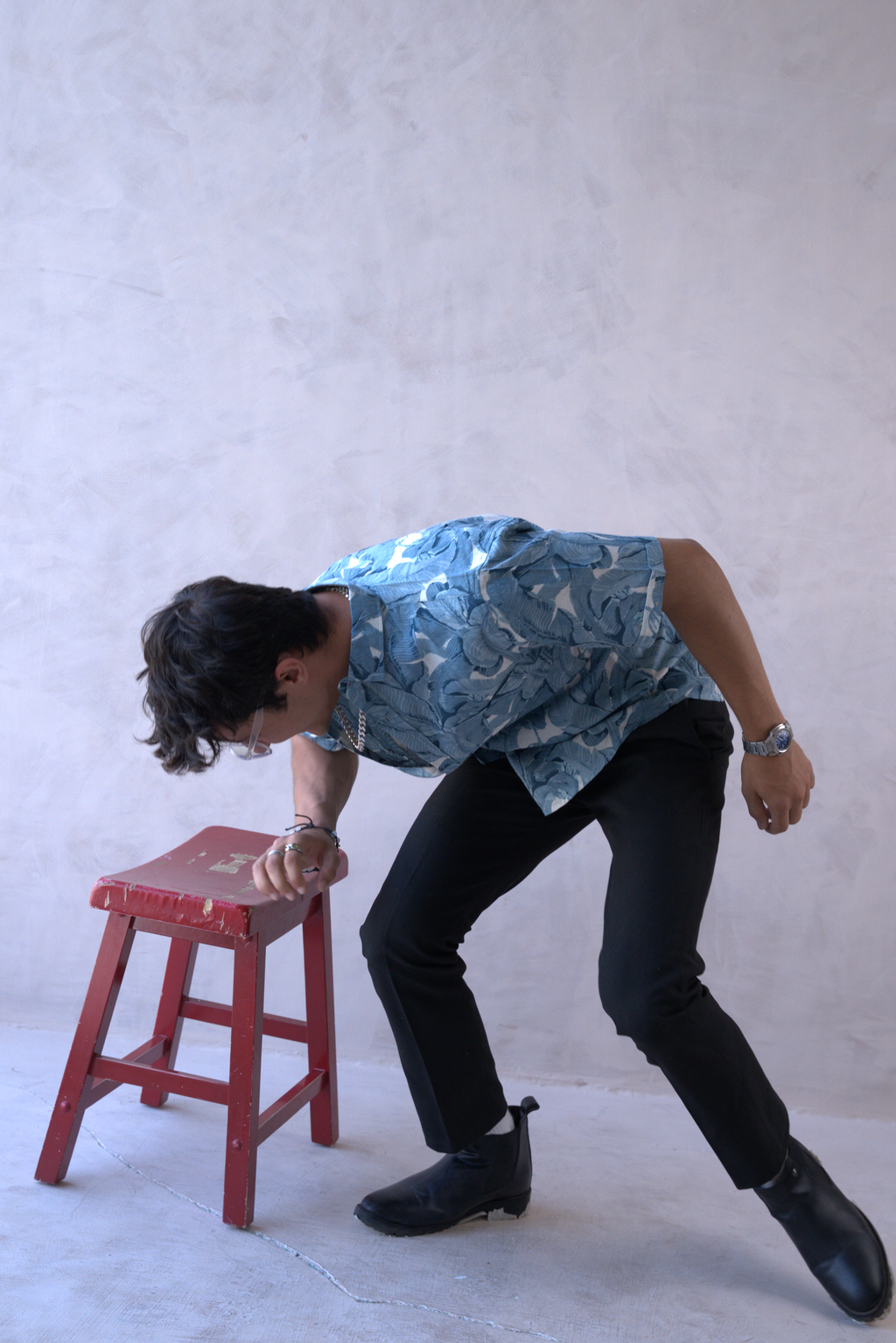 Men Teal Blue Leaf Print Short Sleeve Shirt for Summer and Resort Wear dripkaar.com