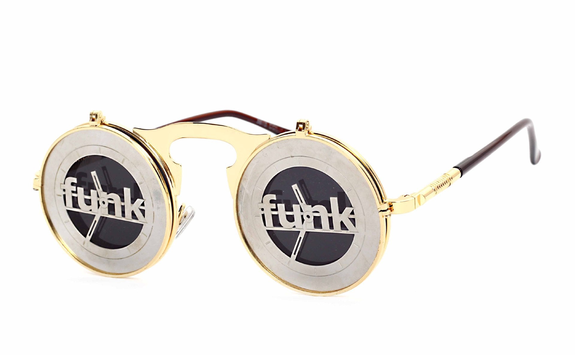 Party Retro Metal Punk Steam Flip Sunglasses dripkaar.com