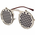 Party Retro Metal Punk Steam Flip Sunglasses dripkaar.com