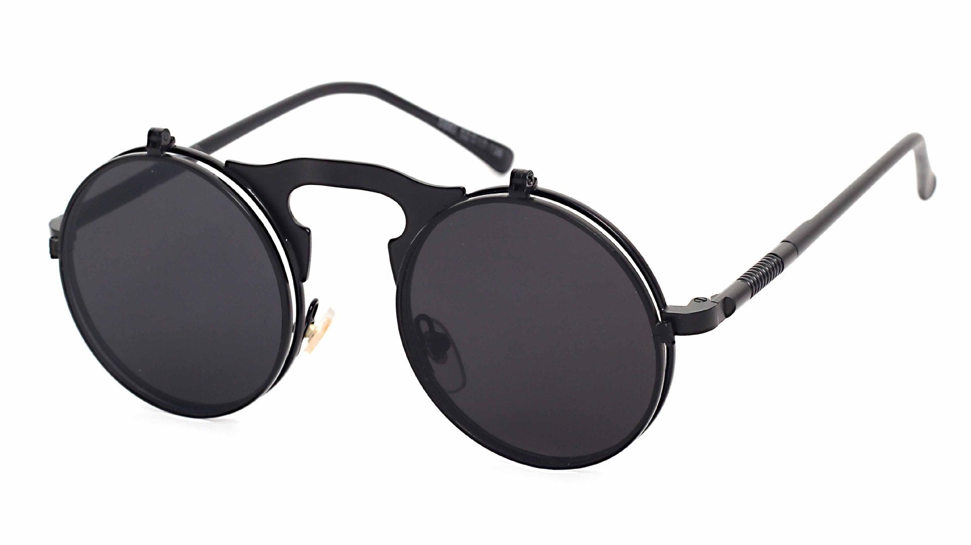 Party Retro Metal Punk Steam Flip Sunglasses dripkaar.com