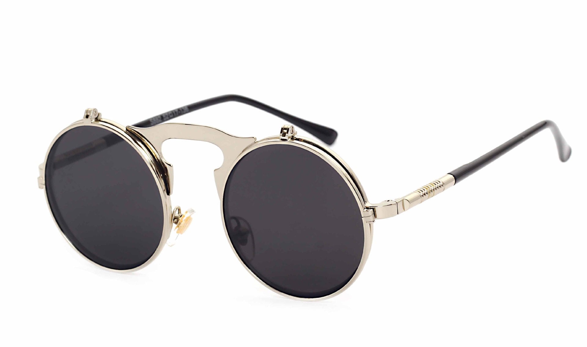 Party Retro Metal Punk Steam Flip Sunglasses dripkaar.com
