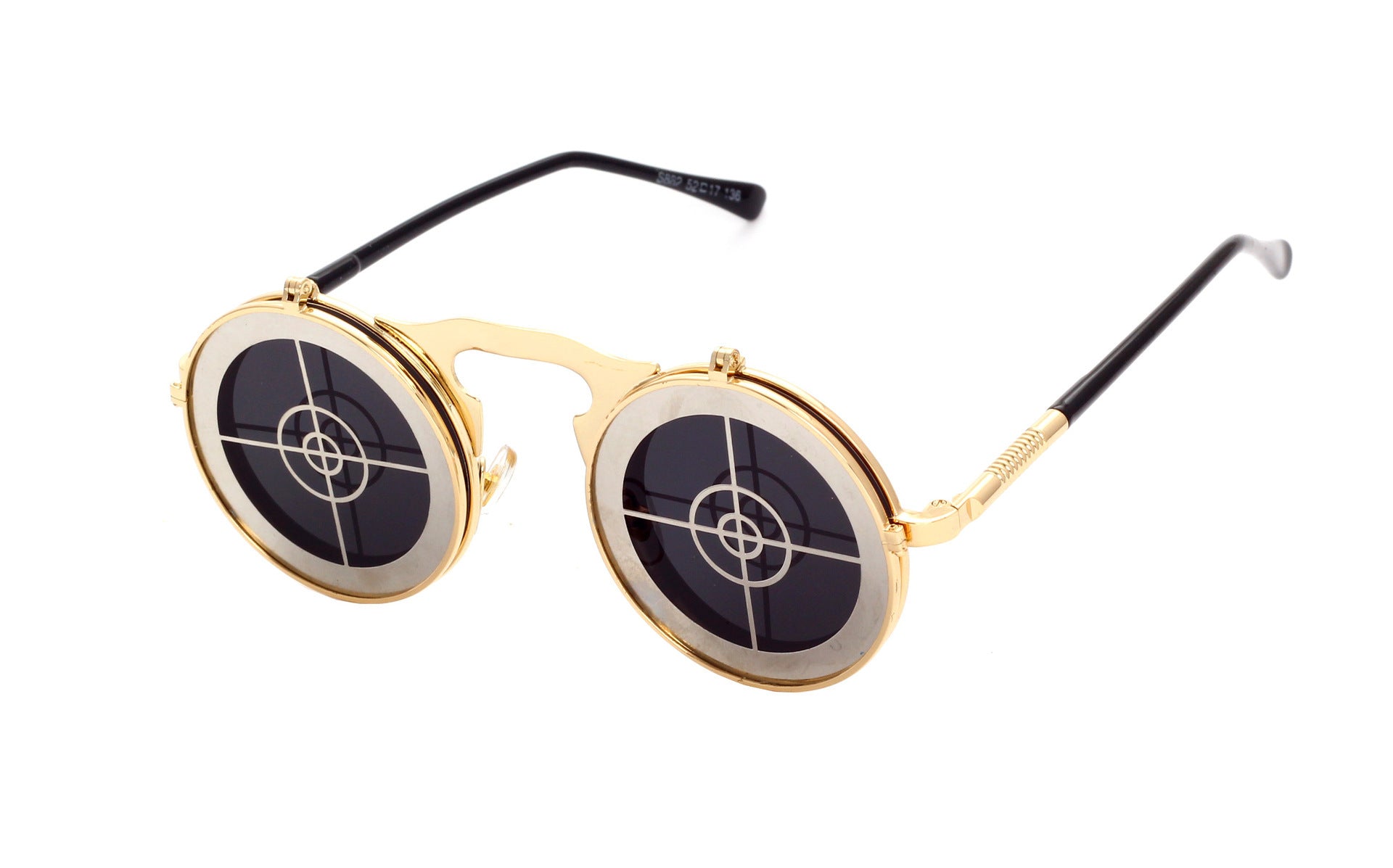 Party Retro Metal Punk Steam Flip Sunglasses dripkaar.com