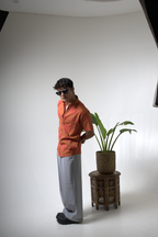 Sienna Sunset Paisley Print Cuban Collar Shirt dripkaar.com