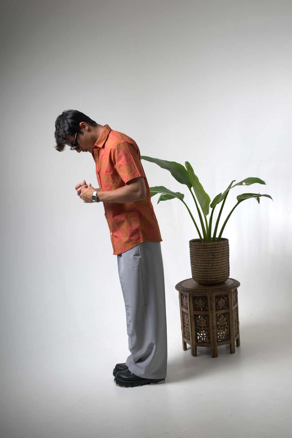 Sienna Sunset Paisley Print Cuban Collar Shirt dripkaar.com