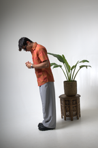 Sienna Sunset Paisley Print Cuban Collar Shirt dripkaar.com