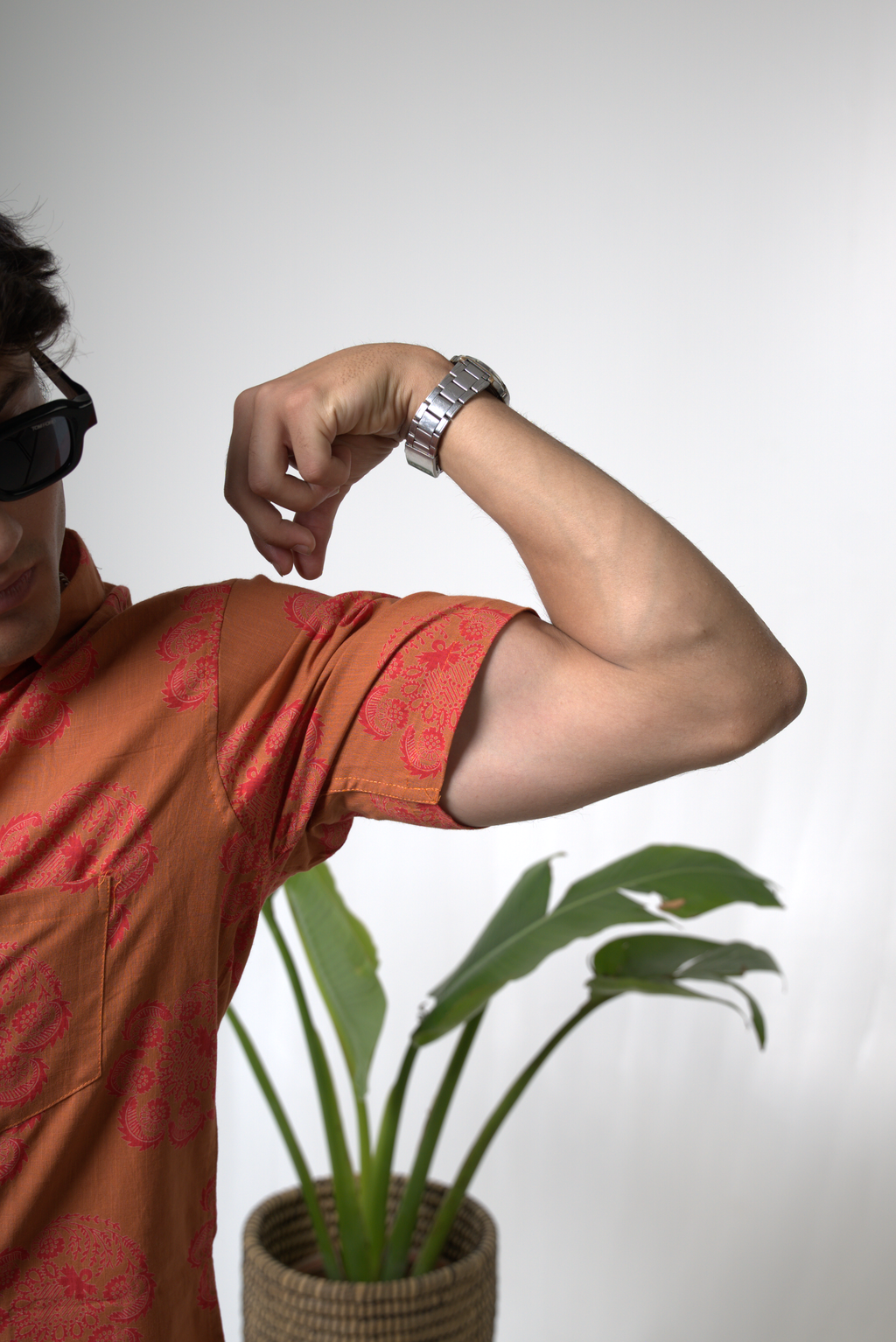 Sienna Sunset Paisley Print Cuban Collar Shirt dripkaar.com