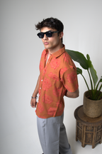 Sienna Sunset Paisley Print Cuban Collar Shirt dripkaar.com