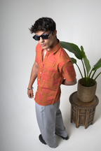 Sienna Sunset Paisley Print Cuban Collar Shirt dripkaar.com