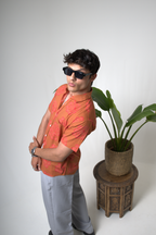 Sienna Sunset Paisley Print Cuban Collar Shirt dripkaar.com