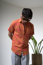 Sienna Sunset Paisley Print Cuban Collar Shirt dripkaar.com